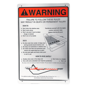 No Diving Sign