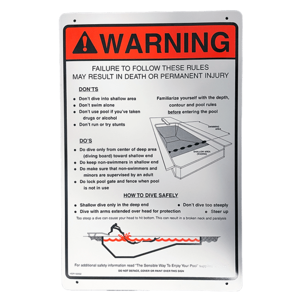 No Diving Sign