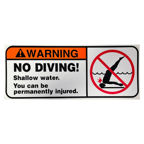 No Diving Sticker